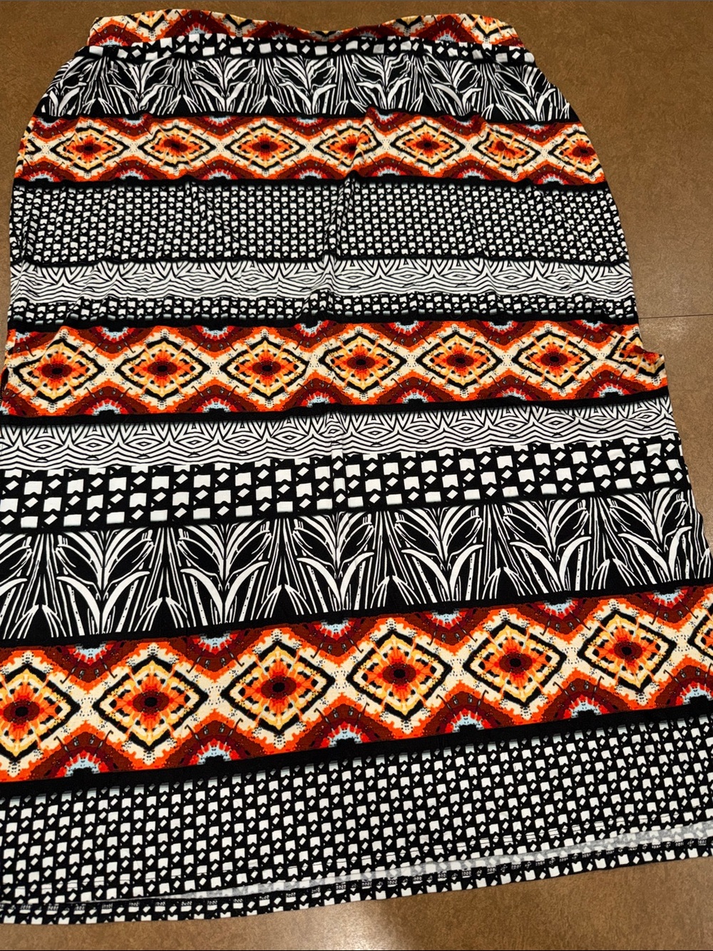 Lane Bryant Black Draped Top w/ Abstract Orange/ Black Skirt Set-See  ALL Photos - Picture 10 of 10